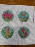 Tropical Flowers Coaster Set