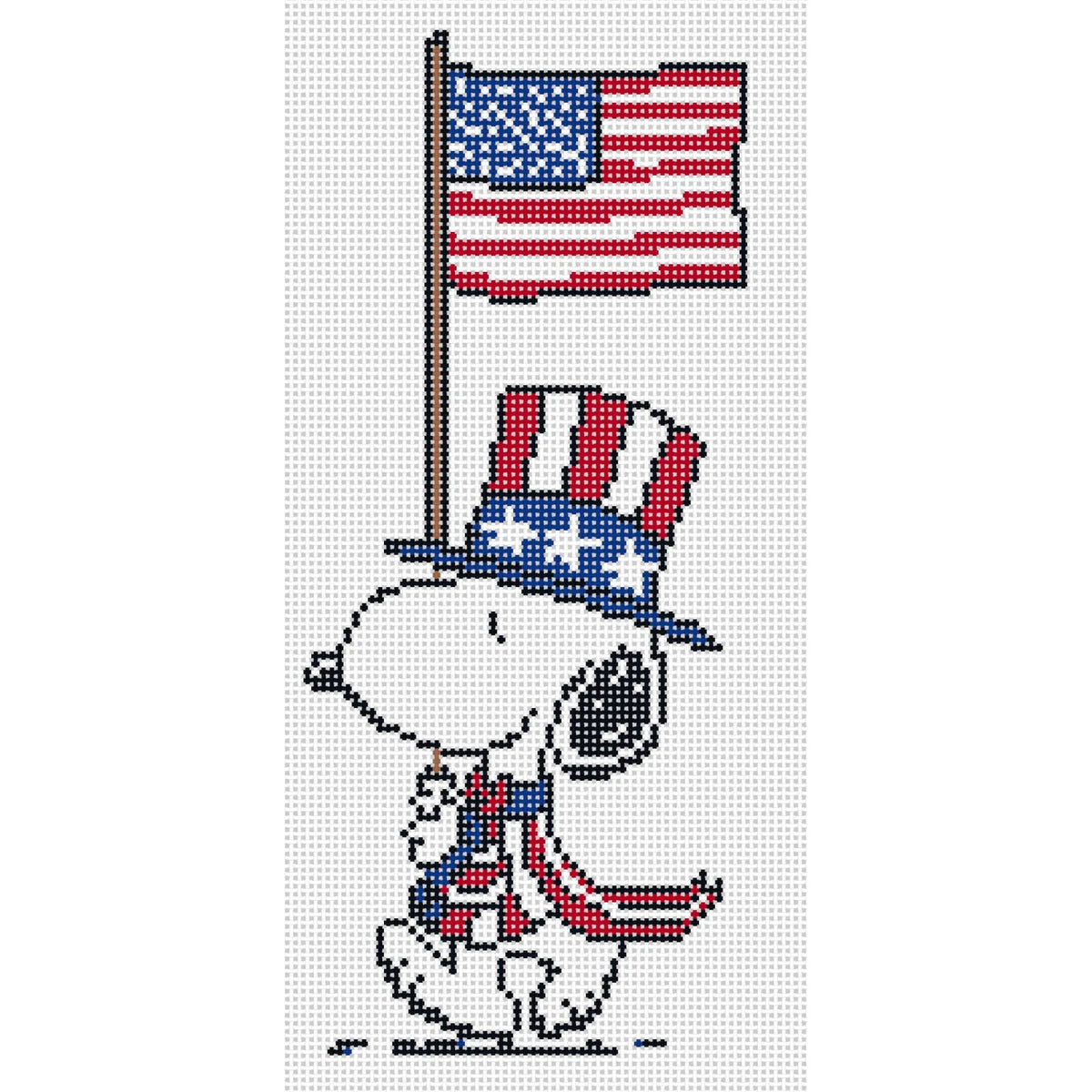 Snoopy Marching with Flag